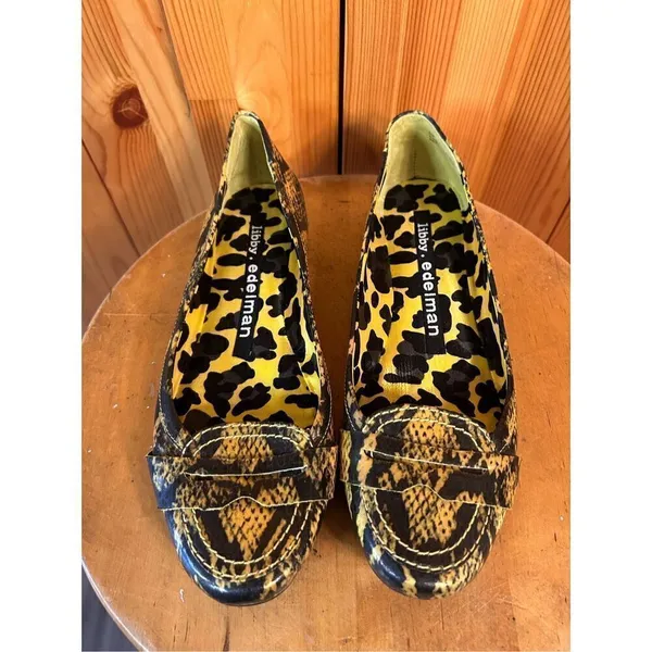 LIBBY EDELMAN Snake Print Flats Loafers Womens Shoes Sz 8M - Image 2