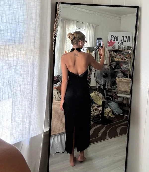 Black Halter Dress Size 6 - Image 2