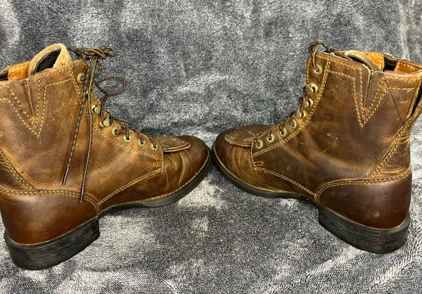 Ariat Women's Heritage Lacer II Kiltie Distressed Brown Western Boots Size 6.5 B - Image 5