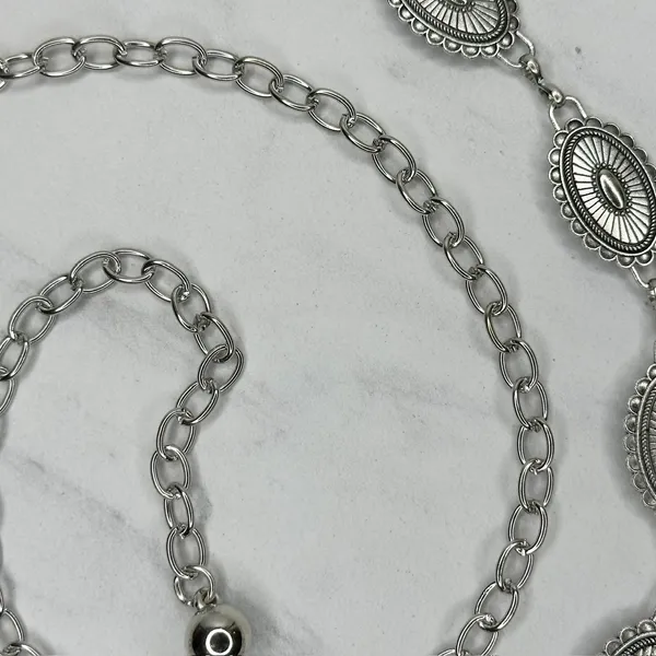 Western Concho Silver Chain Belt One Size (OS) ✨ - Image 10