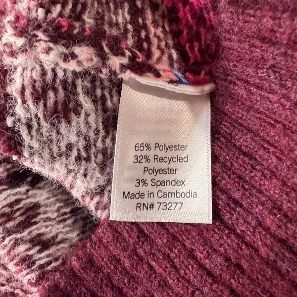 Croft & Barrow X-Large Sweater Fair Isle Crew Neck Long Sleeve Pullover Berry - Image 9