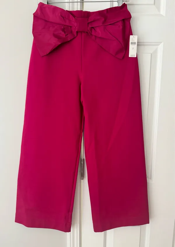 Anthropologie Maeve The Colette Bow-Waist Crop Wide-Leg Pants, Size 25 - Image 7
