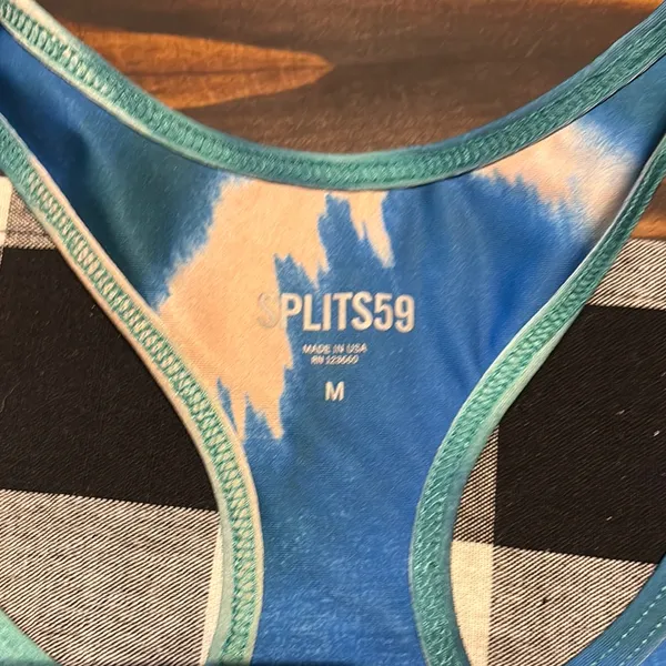 Splits59 Blue and Cream Sports Bra medium - Image 2