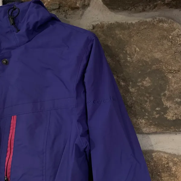 Columbia Purple/Pink Zip Up Windbreaker Material Jacket - Image 5