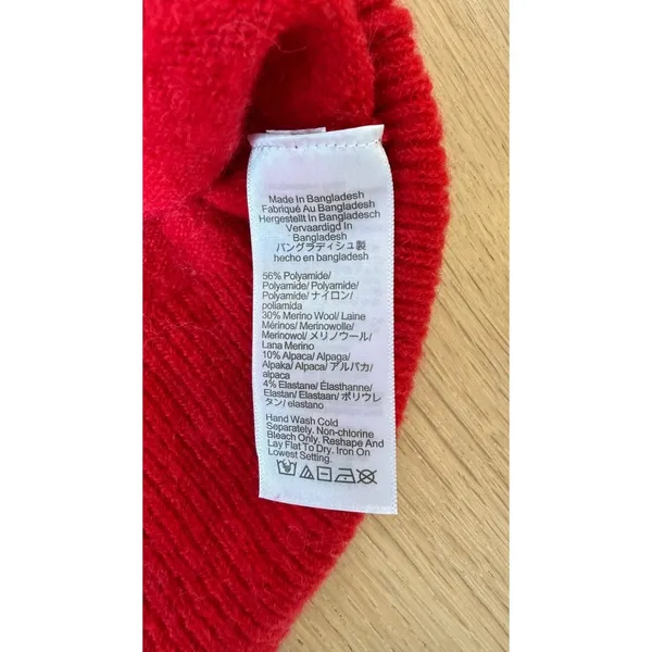 J. Crew Red Crew Neck Wool Blend Pullover Sweater Bright Red Size Medium - Image 4