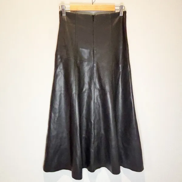 Pixie Market Black Faux Leather Maxi Skirt - size Small - Image 2