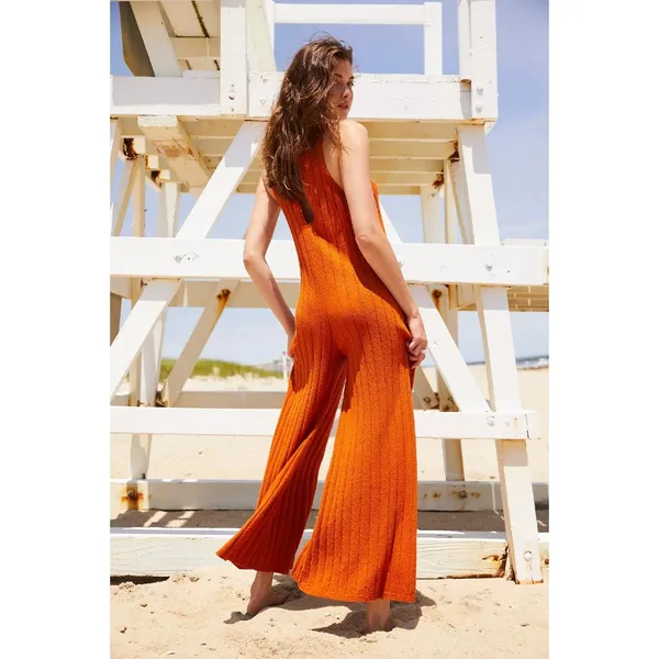 NWT Free People FP Beach Easy Living Sweater One-Piece in Terracotta Jumpsuit S - Image 4