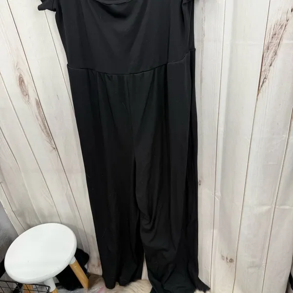 Cider Women’s 2XL Black Ribbed Wide Leg Jumpsuit Plus Size Stretchy - Image 2