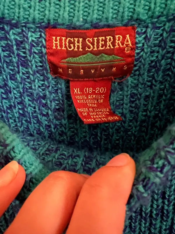 Mervyns Vintage 80’s Blue Knit Sweater - Image 3