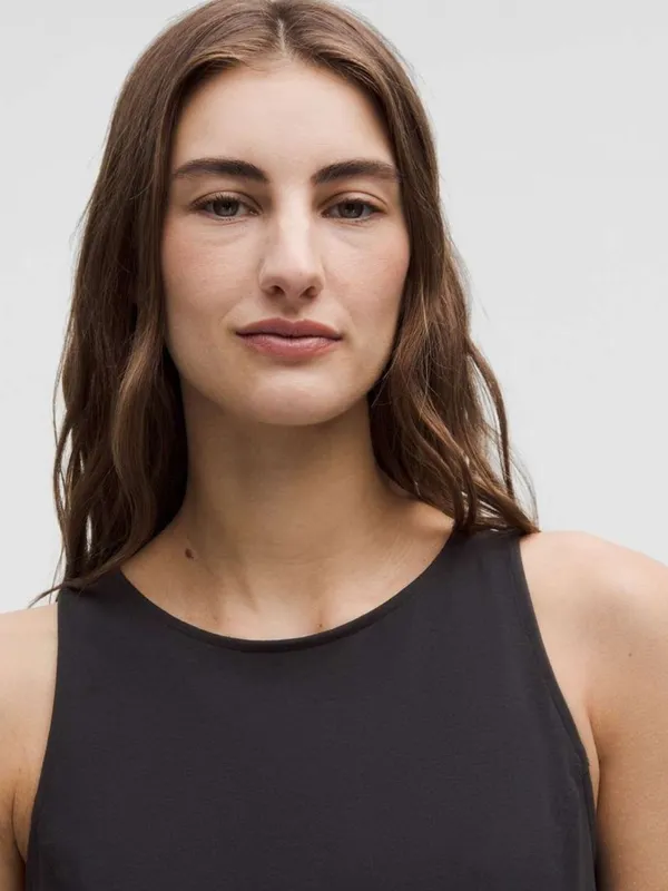 Lululemon Organic Cotton Cinched-Waist Dress Black Size Medium Sleeveless Shift - Image 4