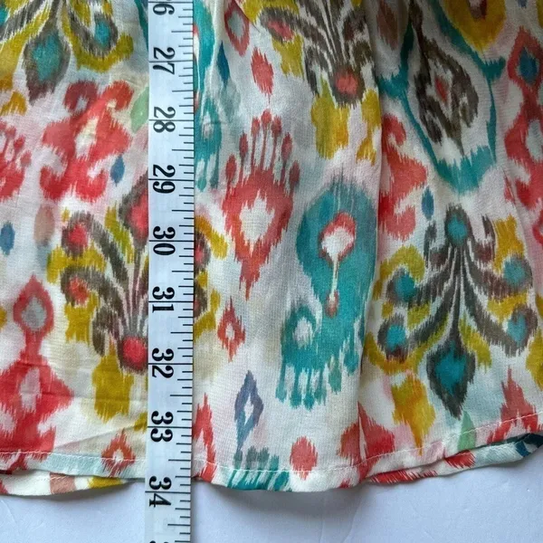 Anthropologie Maureen Babydoll Tunic Blouse Sheer Multicolor Floral Paisley M - Image 16