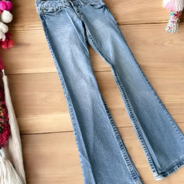 Aeropostale Y2K Low Rise Light Blue Slim Flare Jeans - Image 4