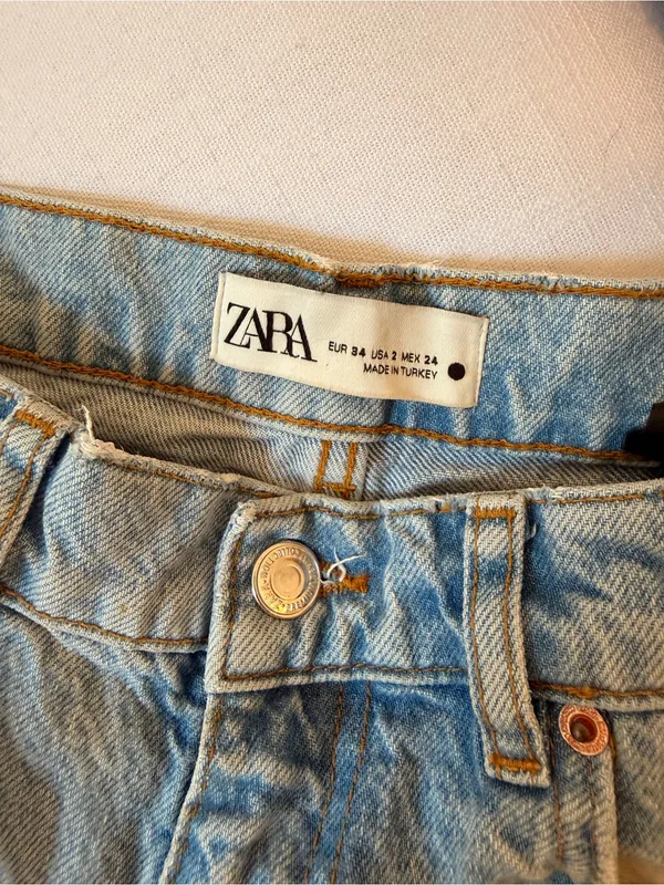 Zara Light Blue Distressed Jeans - Image 4