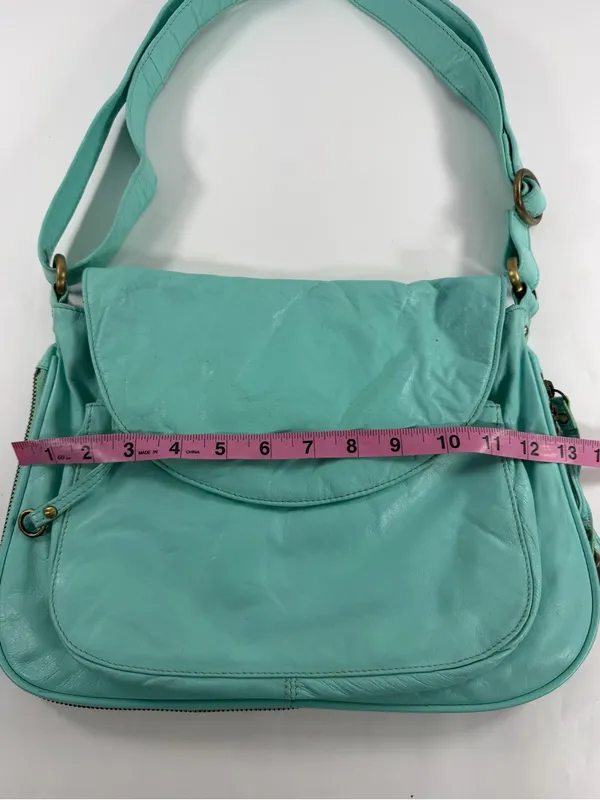 Latigo Turquoise Teal Leather Messenger Bag Y2K Boho Shoulder Crossbody Purse‎ - Image 11