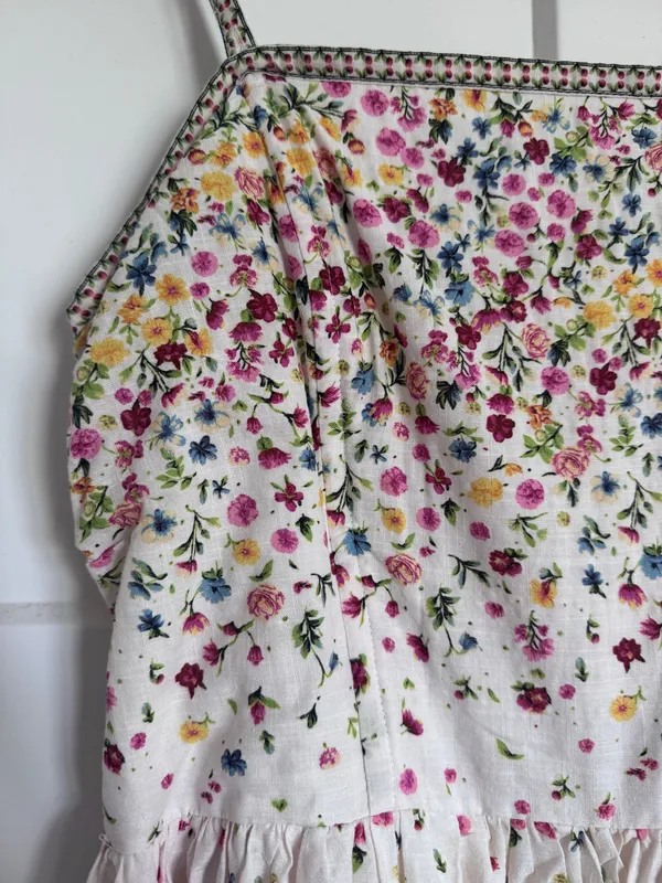 Max Studio White and multi color floral midi sundress - Image 2