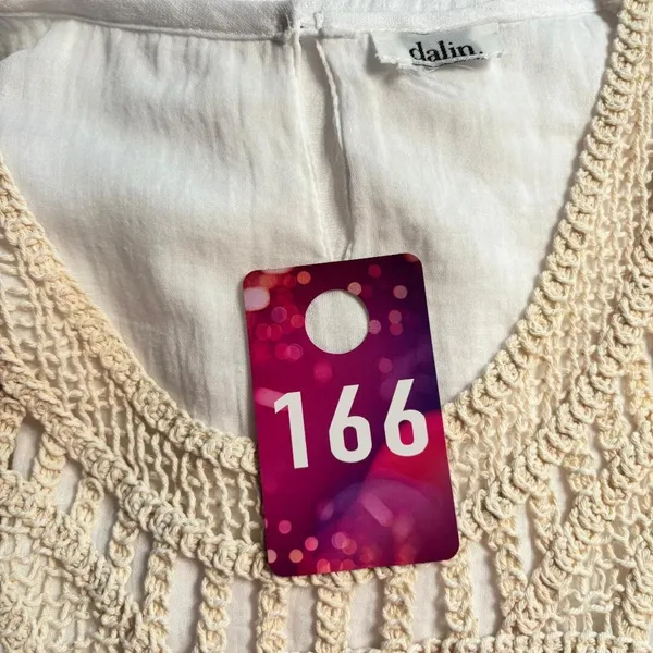 Darlin White Sleeveless Dress/Beach‎ Coverup NO SIZE TAG see measurements Boho - Image 9