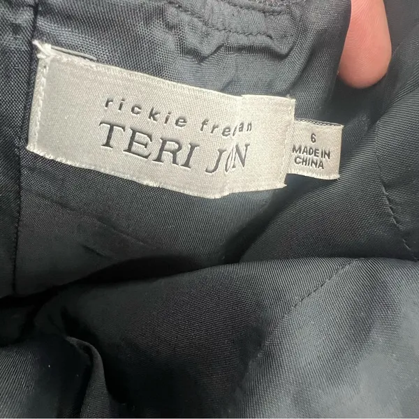 Teri‎ Jon Ricki Freeman beaded silk ruffle dress sz 6 - Image 4
