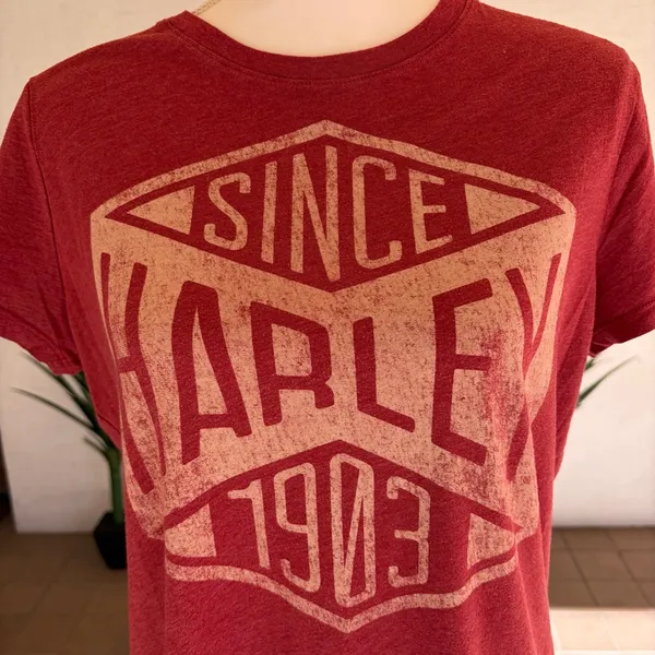 Harley Davidson Red Tee Shirt Size Large - Image 5