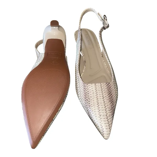 NEW FRANCO SARTO Palmira Slingback Pointed Toe Pump Color: Grey Snake Print - Image 12