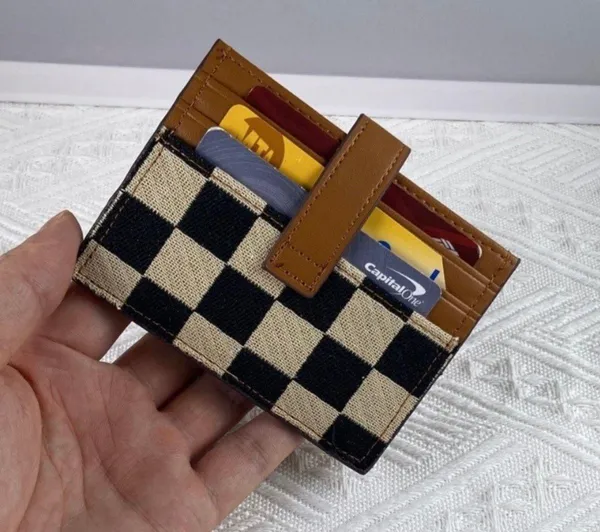 Canvas Snap Closure Small Wallet for Women,Bifold Credit Card Holder Coin Purse with ID Window - Image 5