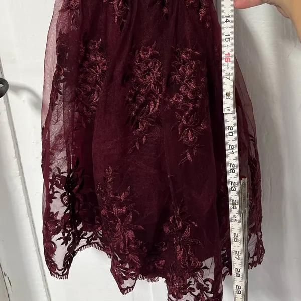 NWT Lulus A Love To Remember wine Red lace skater backless dress Medium - Image 6