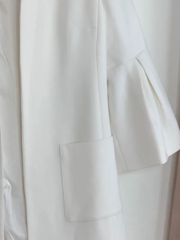 HELENE LONDON Flare Sleeve Open Jacket White L NWOT - Image 6