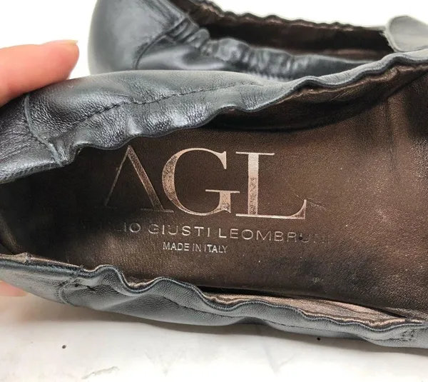 AGL black leather black cap toe patent leather ballet flats 36 6 - Image 3