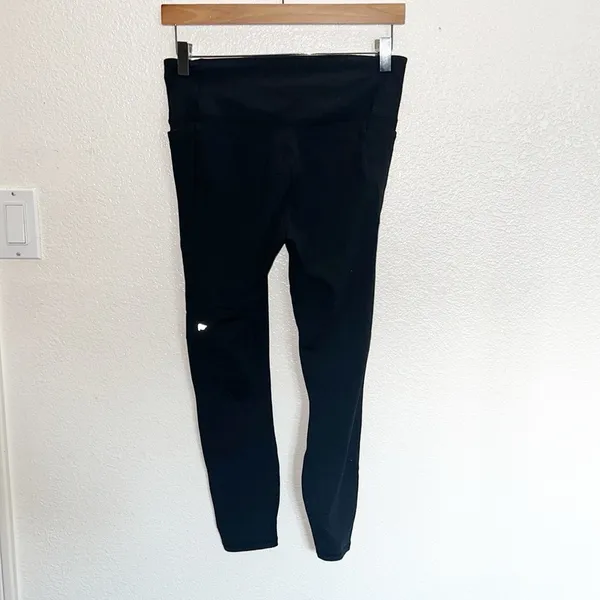 Fabletics Pure Luxe Black Crossover Full Length High Waisted Leggings - Image 5