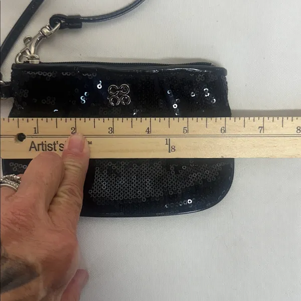 Coach Midnight Black mermaid Sequin Wristlet - Image 8