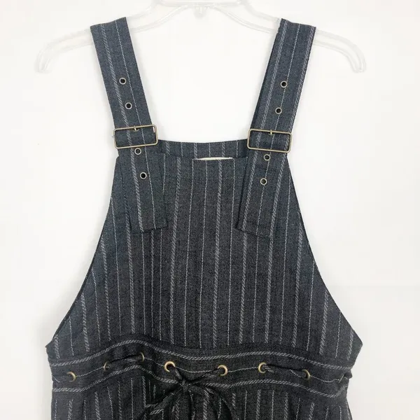 Black Pine Overalls Womens Small Cotton Dark Boho Barn Lumberjack Country Grunge - Image 4