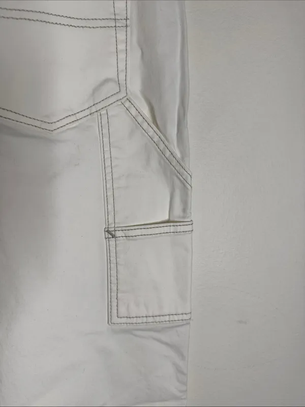 Hollister Ultra High-Rise Dad Pant White Utility Chino Pants Contrast Stitch 27 - Image 11
