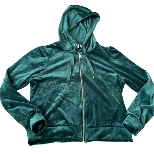 Magaschoni Velour Tracksuit‎ Size M Green Athleisure Comfort Travel Coord Set - Image 2