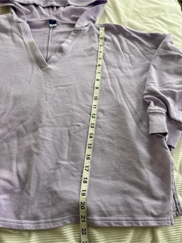 Lavender Hooded V-Neck Sweater - Image 5