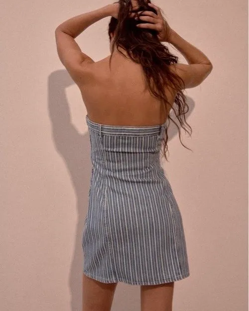 Zara Strapless Denim Dress - Image 3