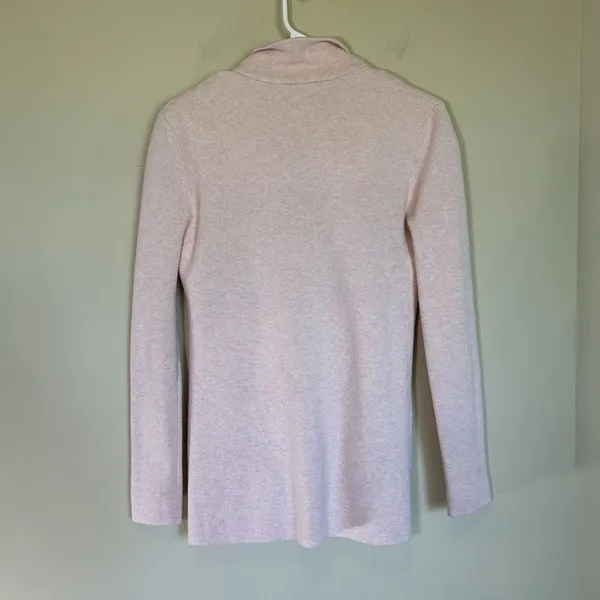 J.Crew Factory Knit Sweater Blazer Womens Sz XXS Light Pink‎ Cotton Career G9309 - Image 3