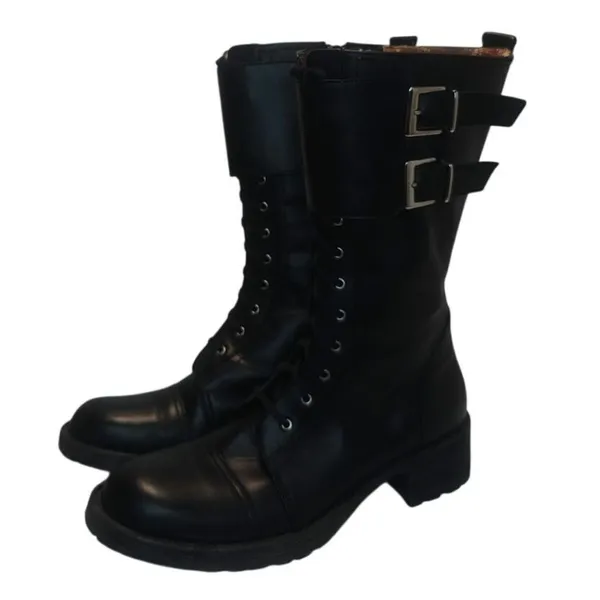 Black Moto leather Boots by Enzo Angioloni sz 7 - Image 3