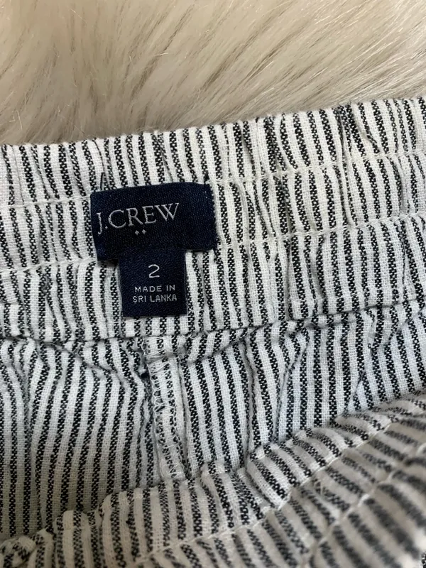 J.Crew Factory Striped Linen Cotton Blend Drawstring Pant Size 2 Pull On - Image 5
