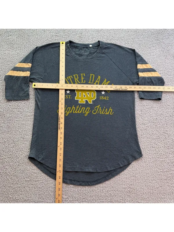 Pressbox Notre Dame Fighting Irish Women's 3/4 Sleeve Jersey Tee XL NCAA College Shirt - Image 3