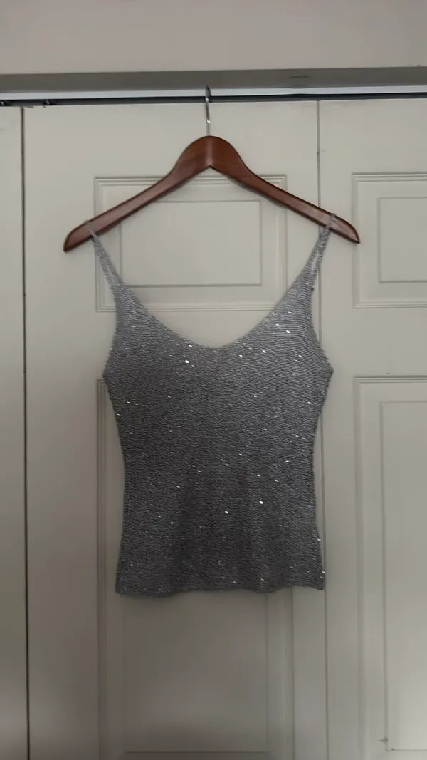 Gray sequin white fox set - Image 2