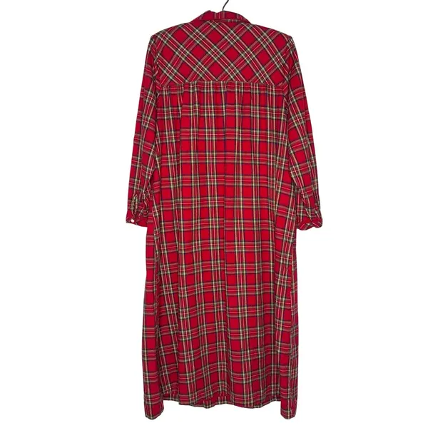 Vintage LL Bean Nightgown Medium Petite Plaid Cotton Flannel Maxi‎ Traditional - Image 3