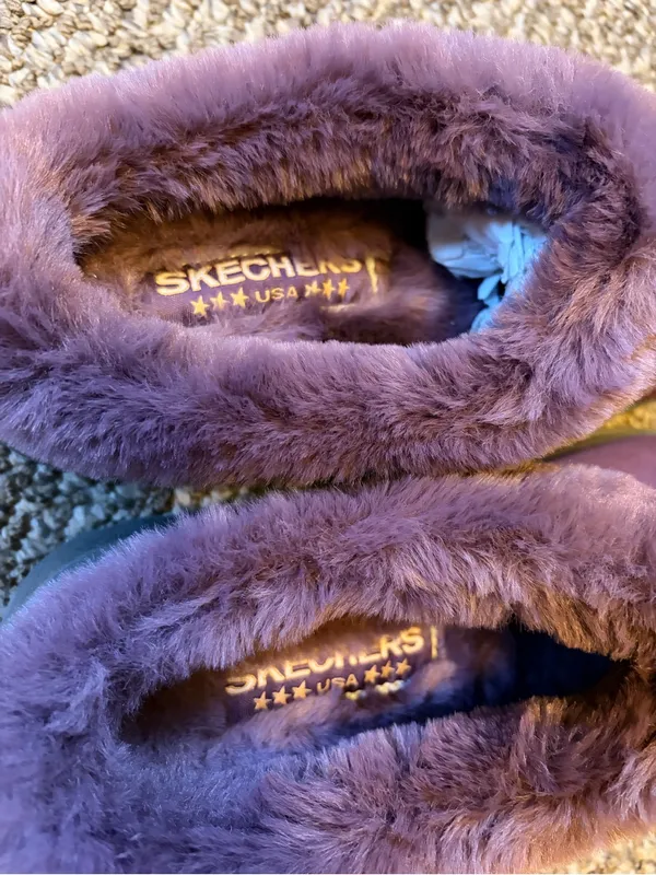 Skechers Shindigs Fortress Clogs Suede with Sherpa lining platform slip ons Y2K - Image 6