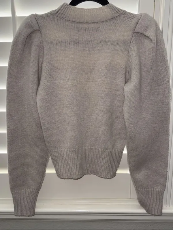 Mayson The Label Wool Cashmere Tan Puff Sleeve Sweater Size XS - Image 2