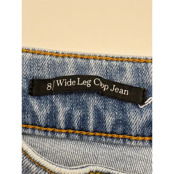 Talbots Wide Leg Crop Jean Womens‎ Size 8 Blue Montecito Wash Denim High Rise - Image 7