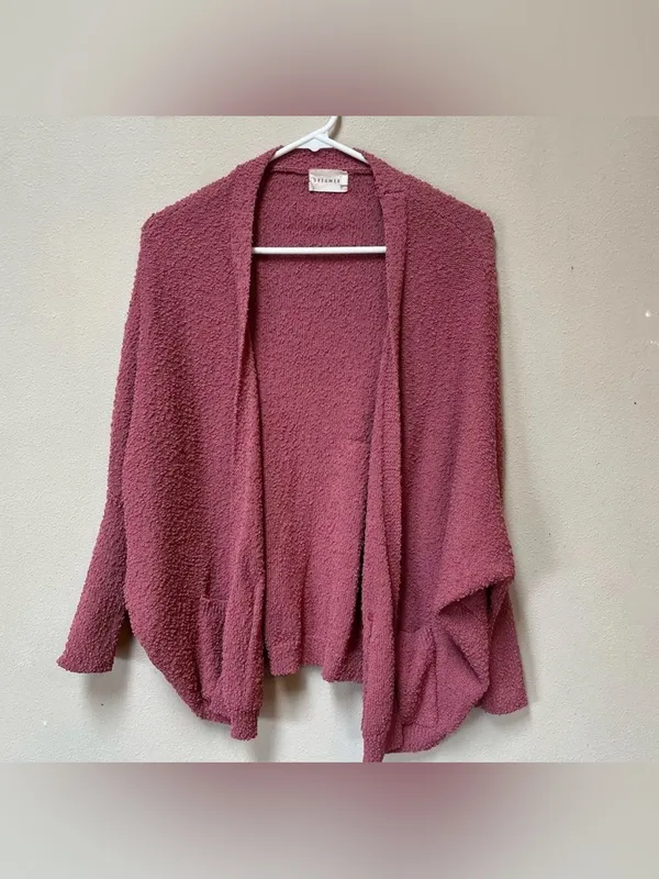 Dreamers Pink Oversized Cardigan S Cozy Slouchy Soft Girl Open Front Sweater - Image 2
