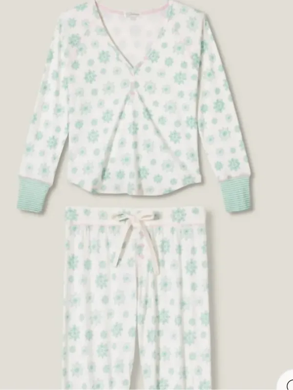 PJ SALVAGE SNOWFLAKE WISHES POINTELLE PANTS SET, size Small, NEW with tags - Image 6
