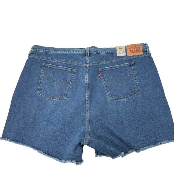New Levi’s 501 Original High Rise Raw Hem Button Fly Denim Shorts Size 24W - Image 4