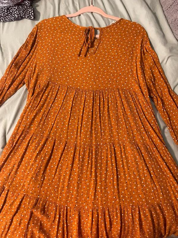 Dress Up Floral Orange Dress - Image 4