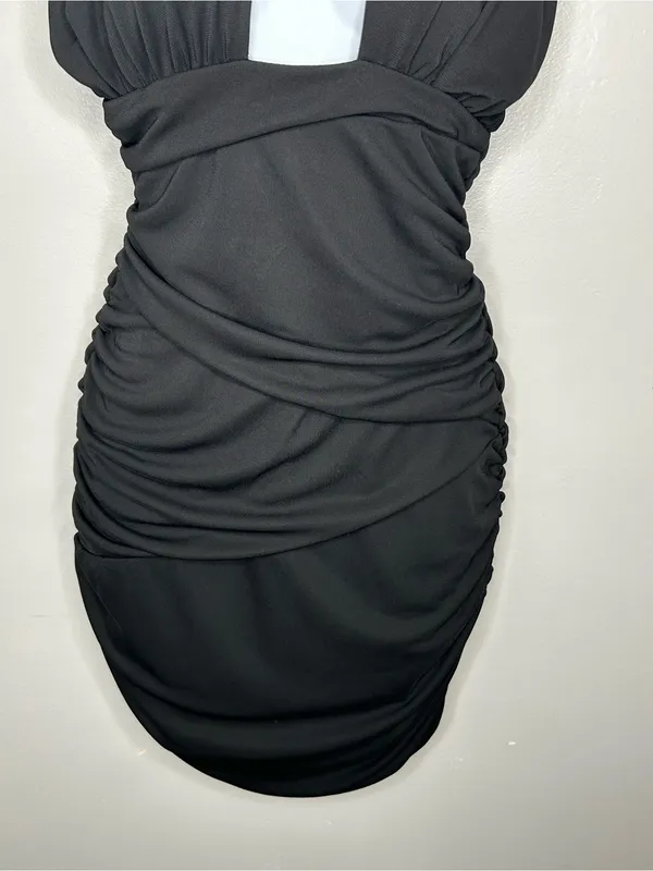 Zara Convertible Halter Top Black Mini Dress Size M - Image 9