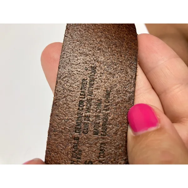 American Eagle Belt Womens XS Brown Excellent Leather D-Ring Casual Classic - Image 3