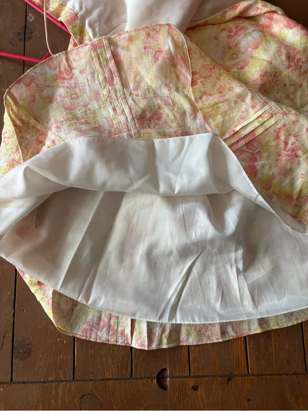 Ann Taylor floral linen midi sundress with vertical pintuck bodice - Image 7